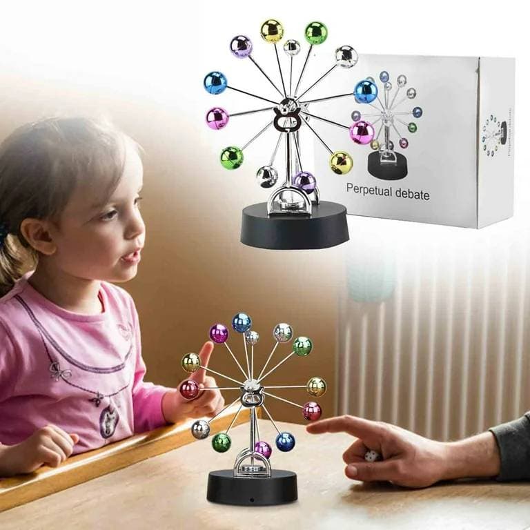 Colour Ball Perpetual Motion Astrometer Originality Desktop Office Home decorate magnetic Wiggler Ornament thumbnail 3